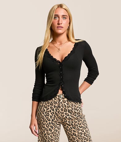 Free People Big Love Cardi Top front view