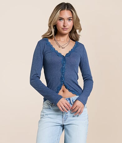 Free People Big Love Cardi Top front view