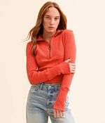 Free People Midnight Half Zip Cropped Pullover - Women's