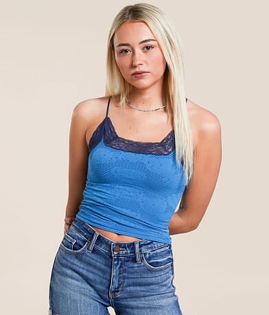 Free People Jules Seamless Cropped Cami Tank Top front view