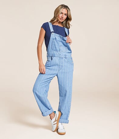 Free People Ziggy Denim Cuffed Overalls front view
