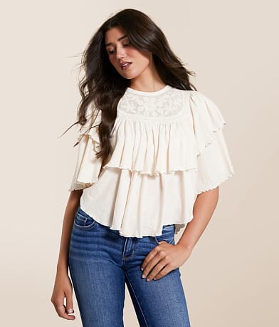 Free People Rose Party Tiered Top front view
