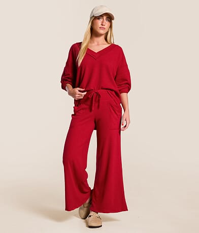 Free People Staycation Wide Leg Lounge Pant front view