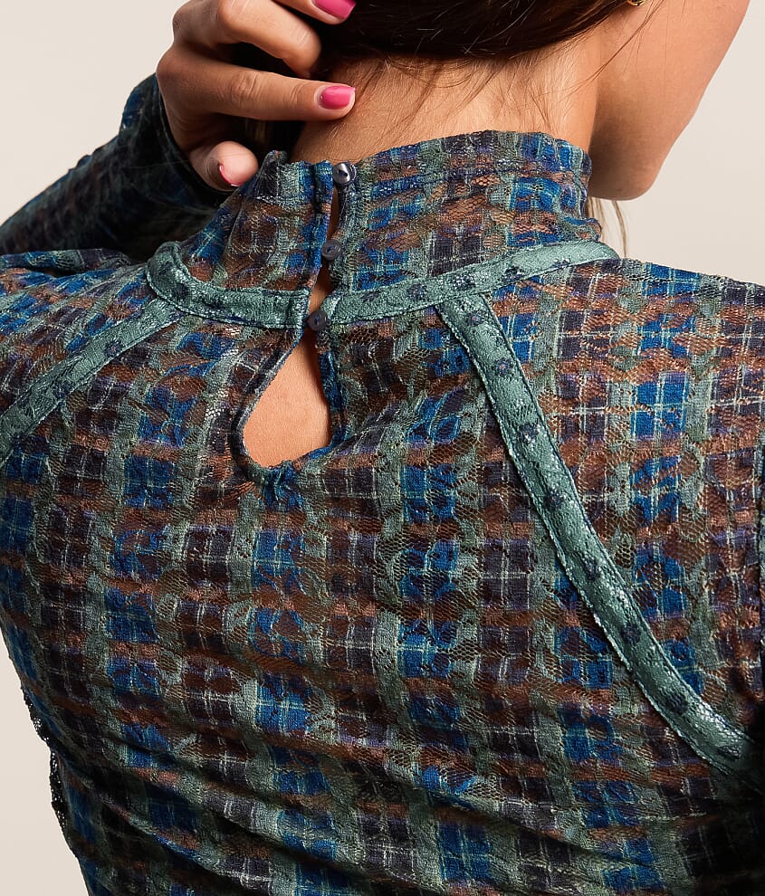 Lyric Plaid Layering Top