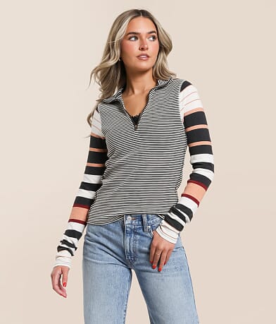 Free People Avery Quarter Zip Top front view