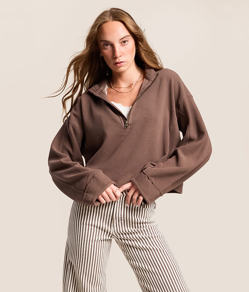 Free People Celeste Quarter Zip Pullover - Women's Sweatshirts in