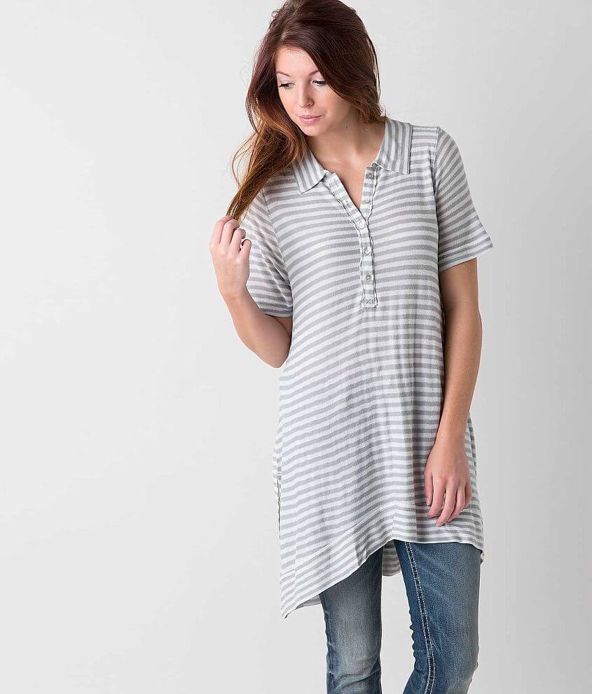 Free People Striped Henley Top front view