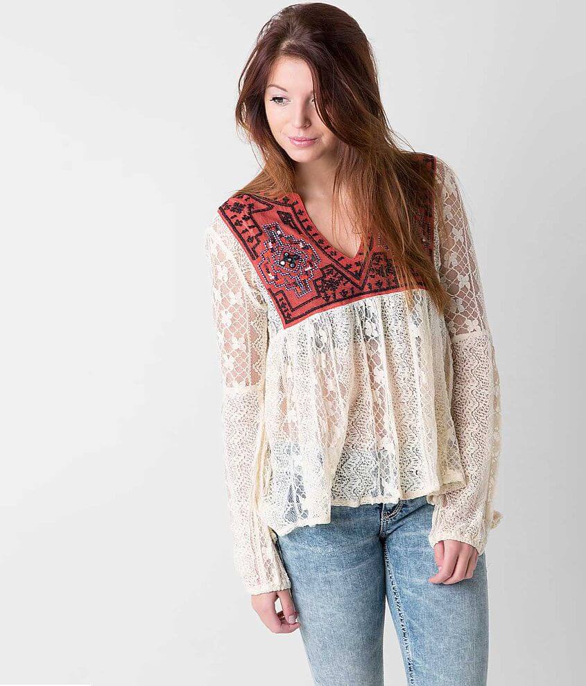 Free People - Danielle Embroidered Top