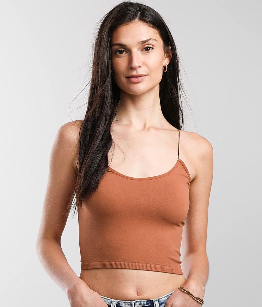 Free People Seamless Skinny Strap Brami Womens Tank Tops In Copper