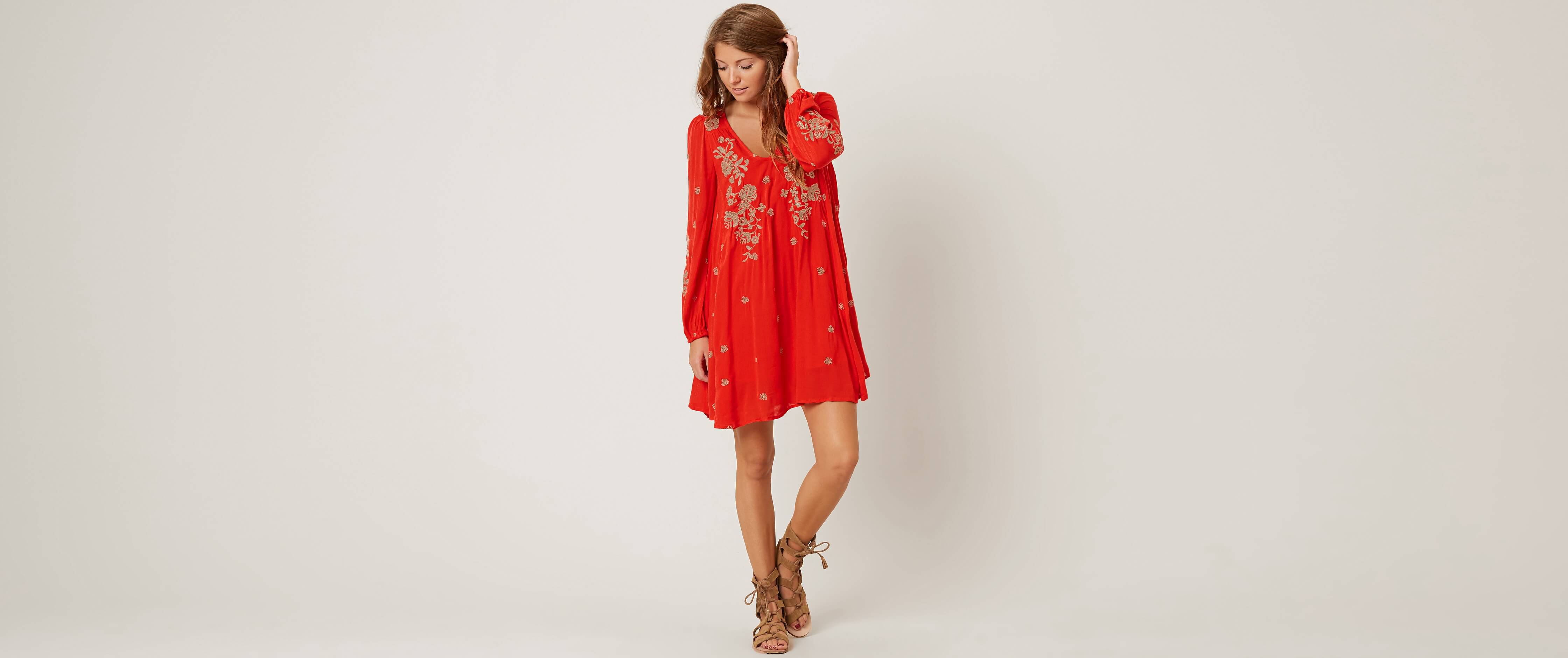 free people long red dress