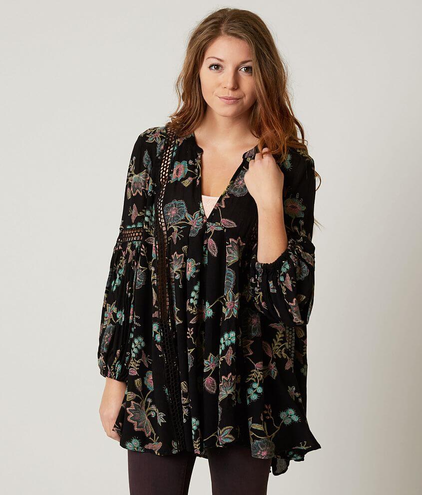Free People Just The Two of Us Top - Women's Shirts/Blouses in Black ...