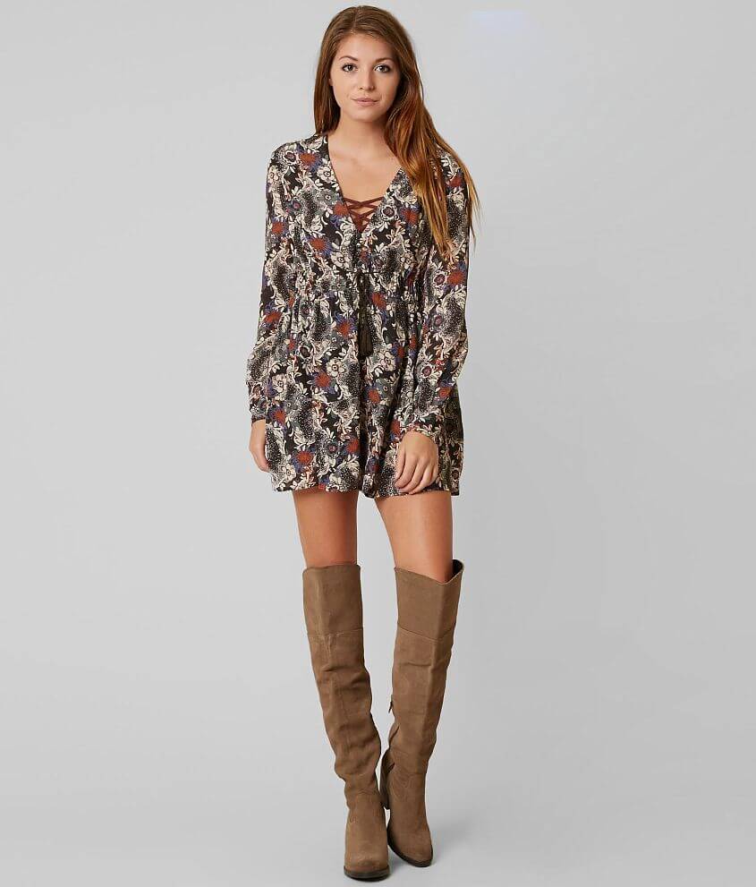 Free People Stealing Fire Henley Dress front view