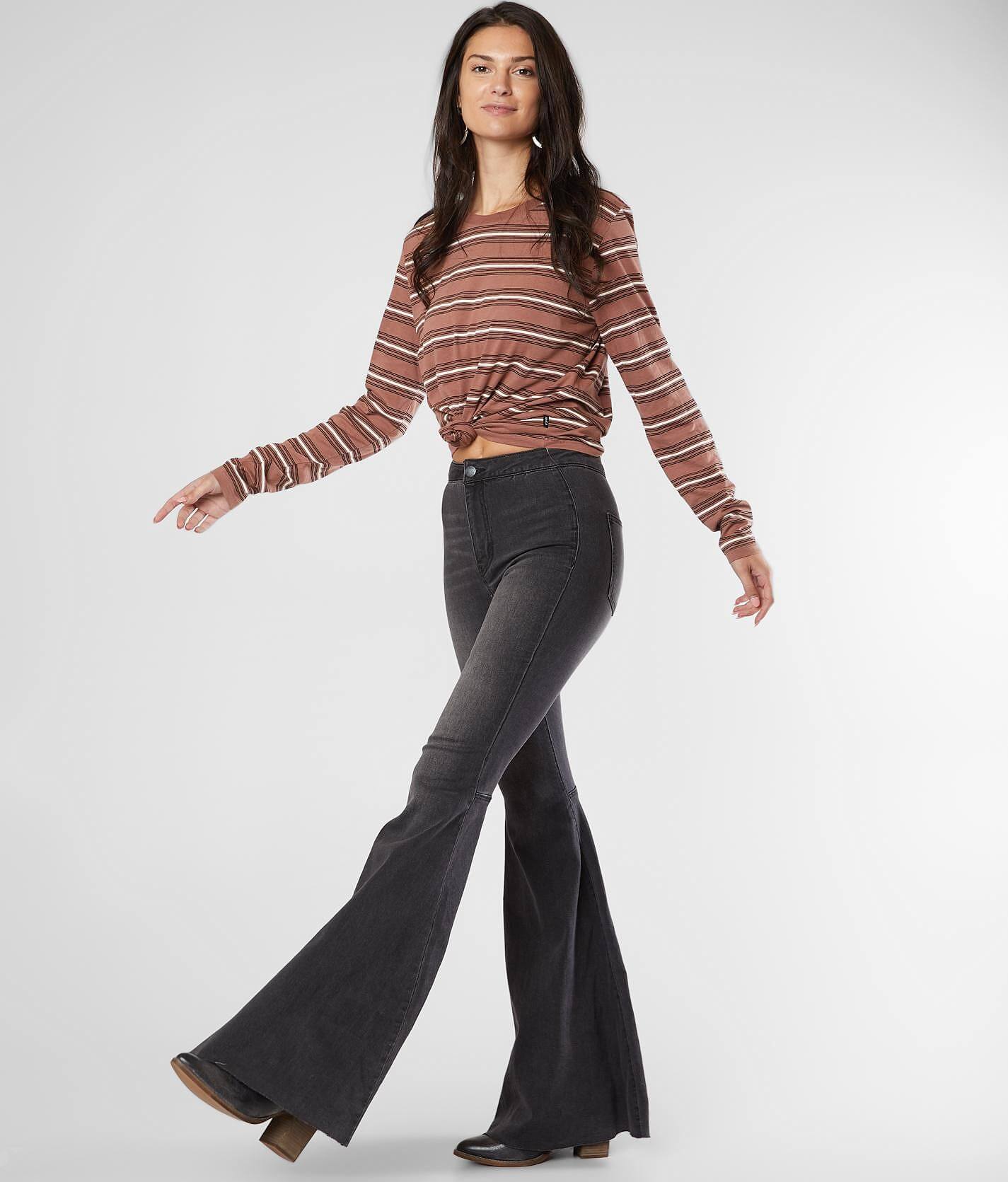 just float on flare jeans black