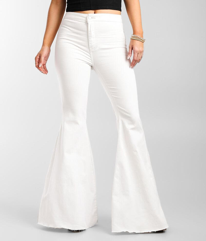 Free people store white flare jeans