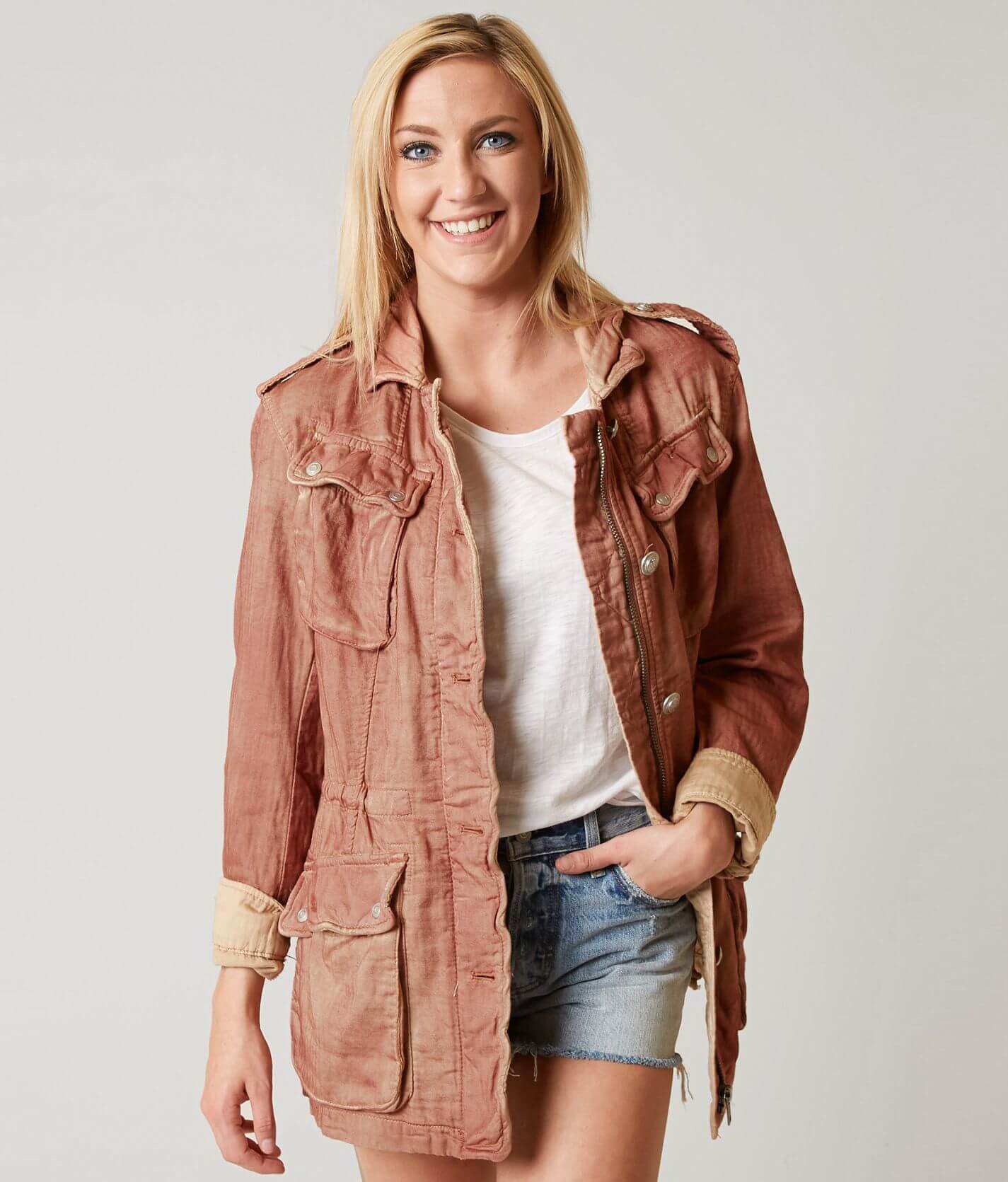 $148 NWT Free People Double Cloth Military Jacket Retail 