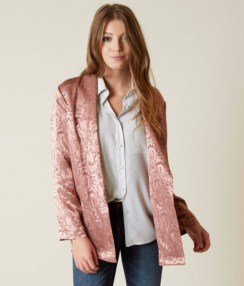 Free People Silky Jaquard Blazer Jacket front view