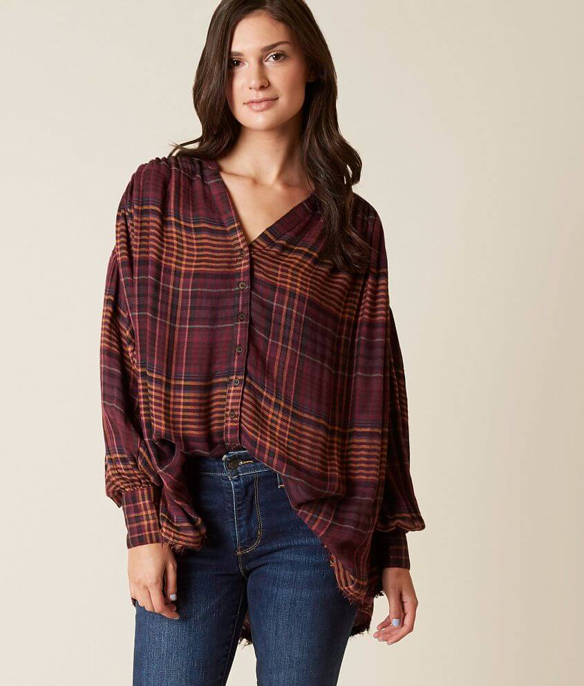 Free People Come On Over Shirt - Women's Shirts/Blouses in Wine | Buckle