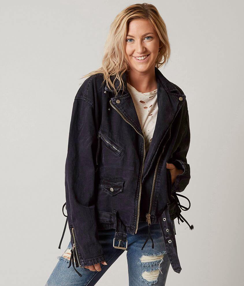 Free People Oversized Moto Jacket front view