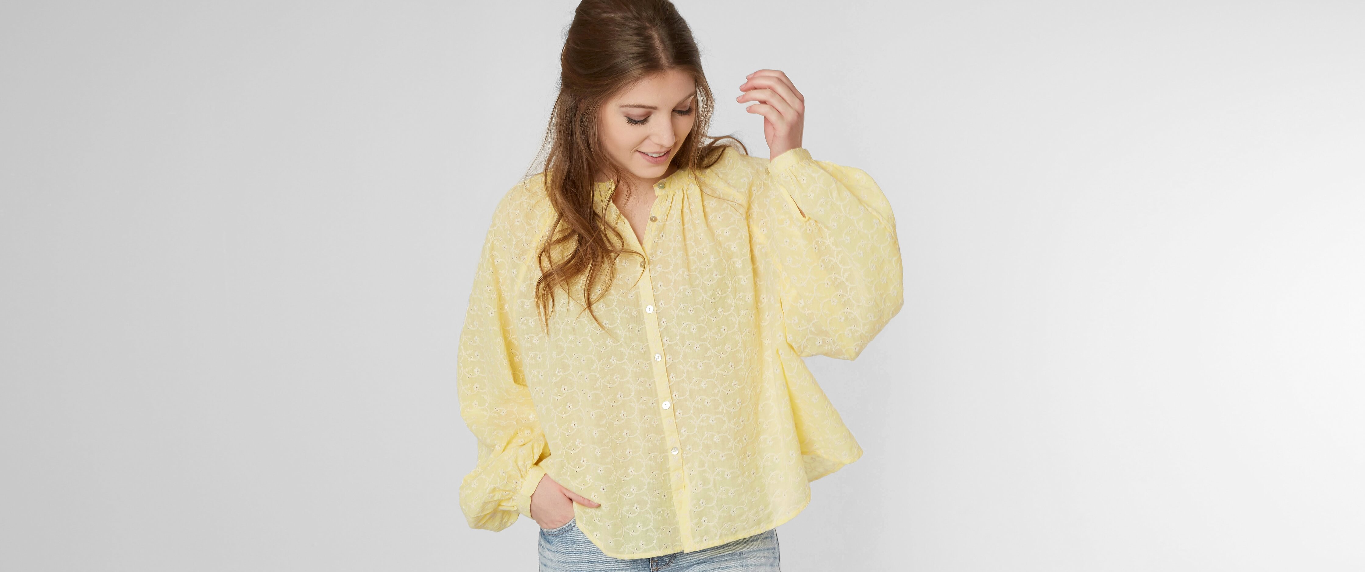 free people yellow blouse