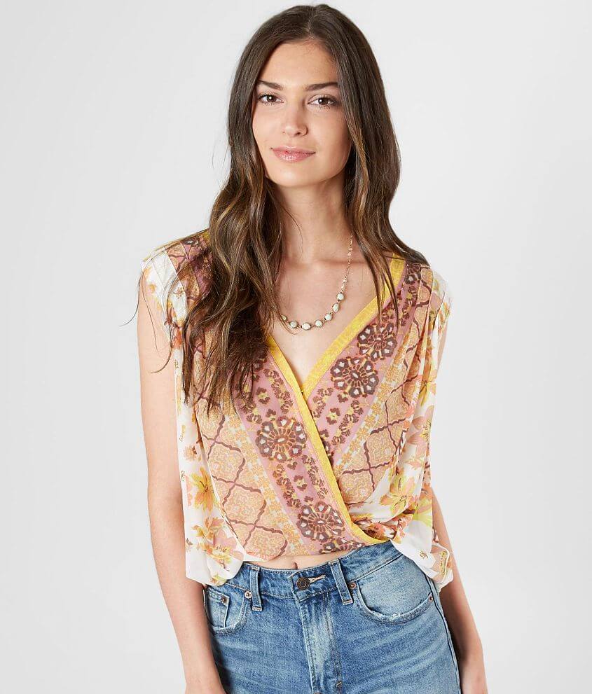 Free People Havana Floral Cropped Tank Top front view