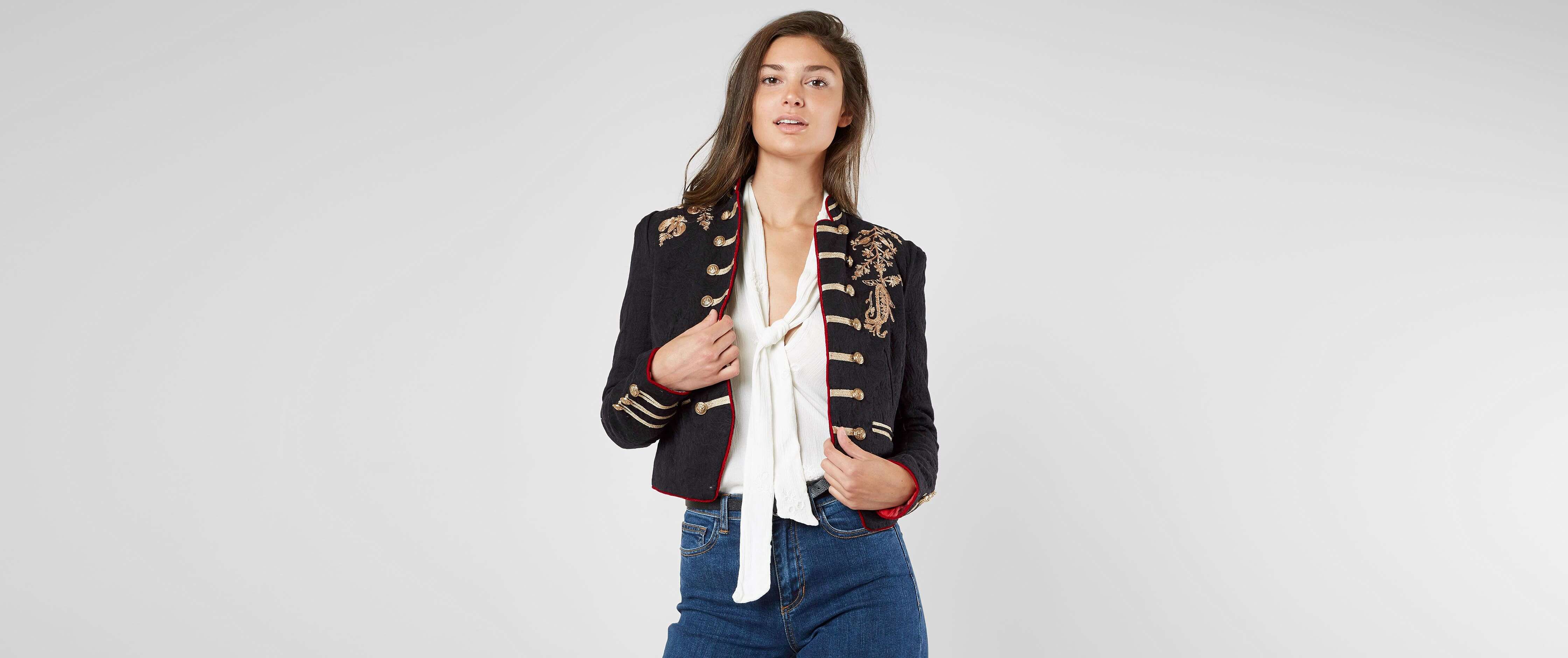 free people lauren embroidered cotton band jacket