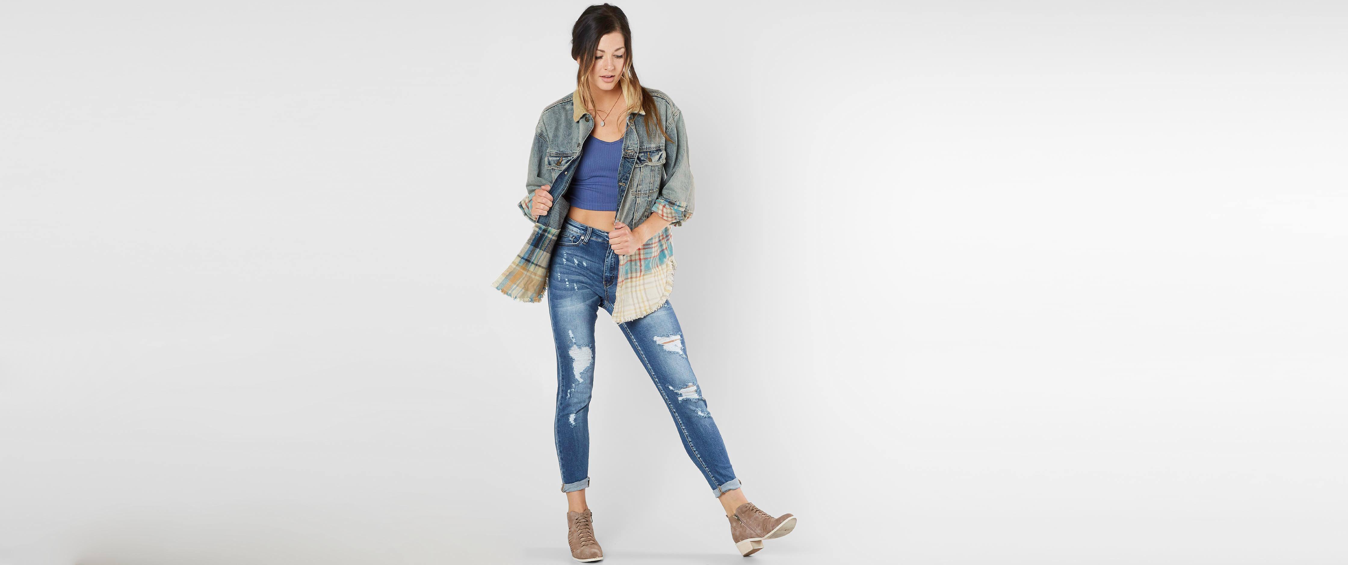 sirius plaid mixed denim jacket