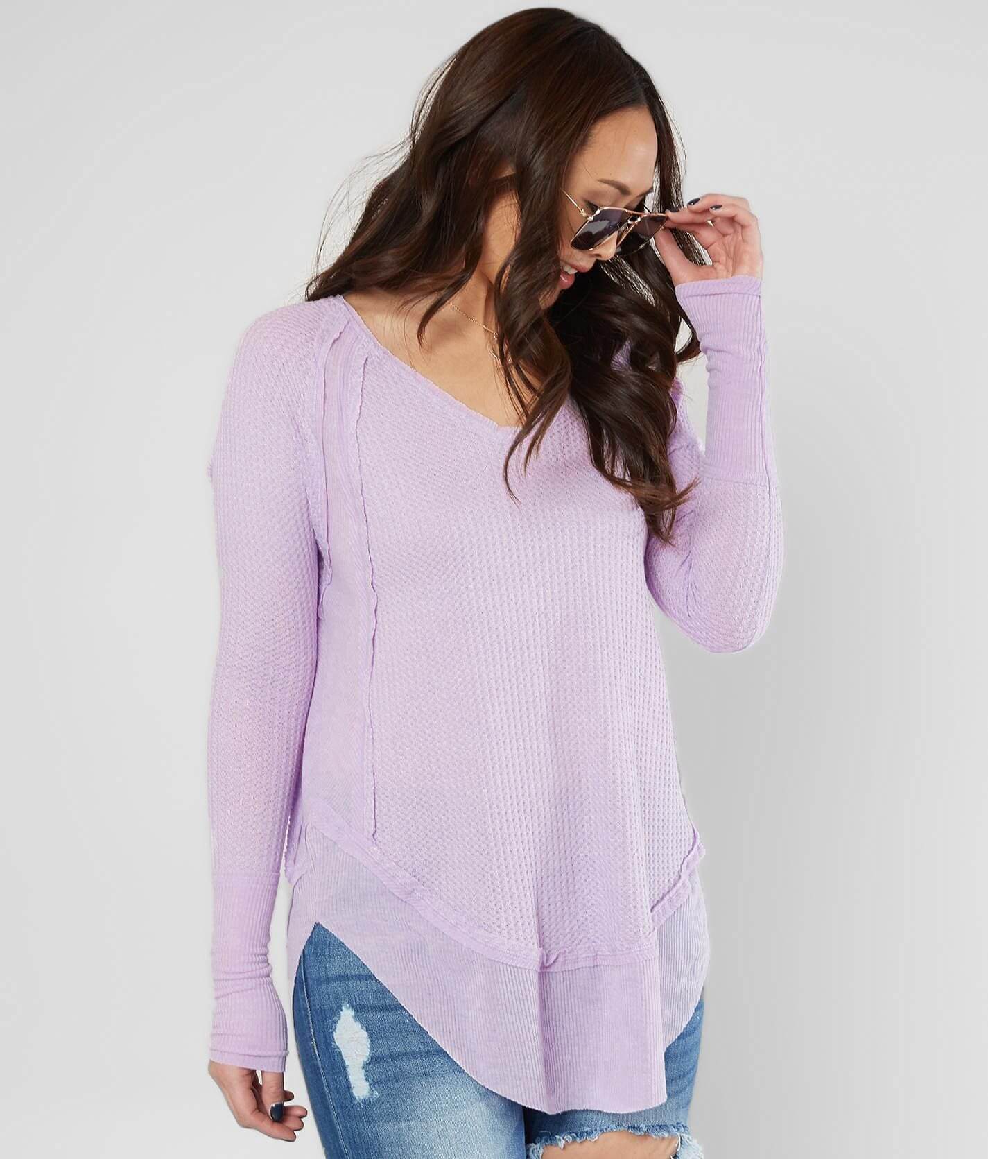 Free People Catalina Thermal Top - Women's Shirts/Blouses in Lilac