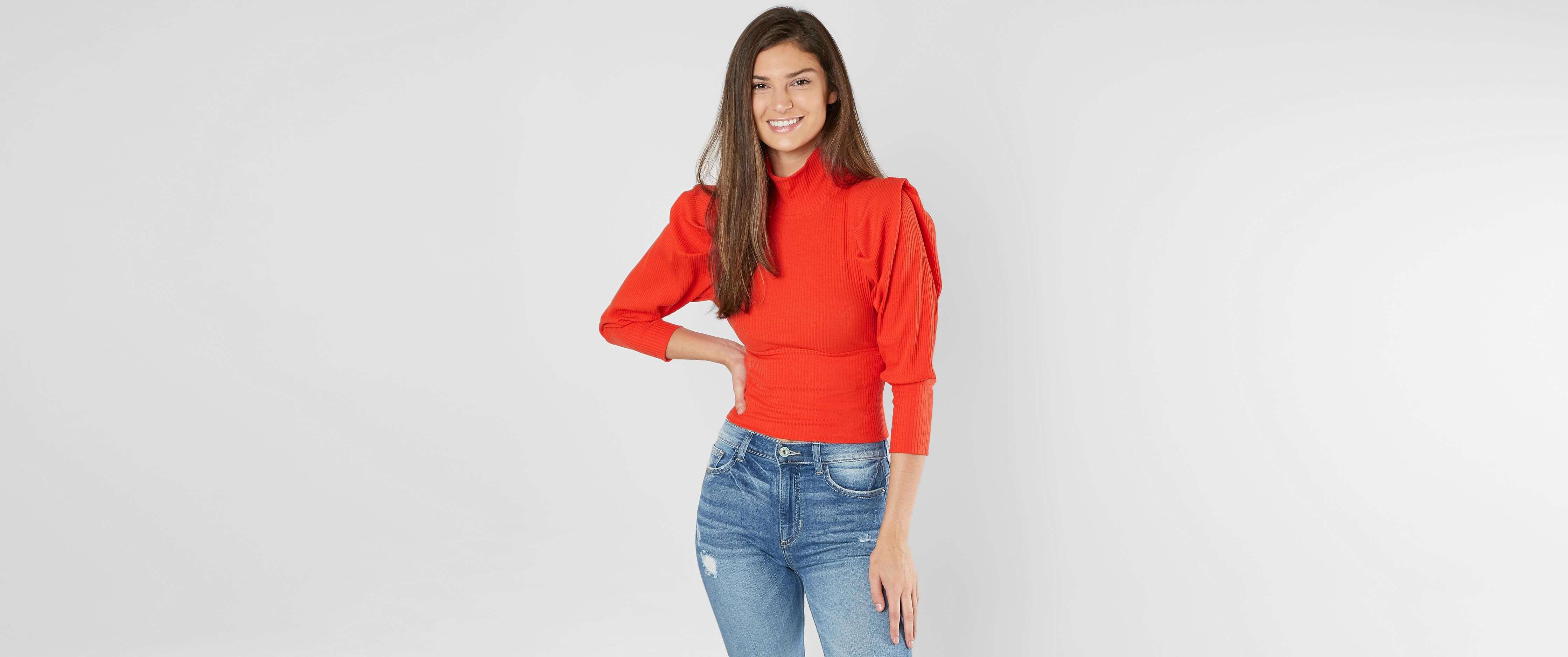free people lala mock neck top