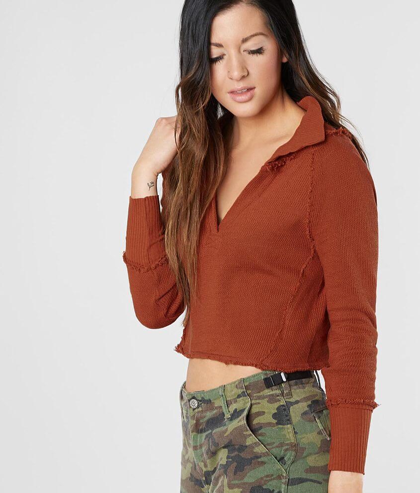 Free People Darcy Cropped Sweater front view