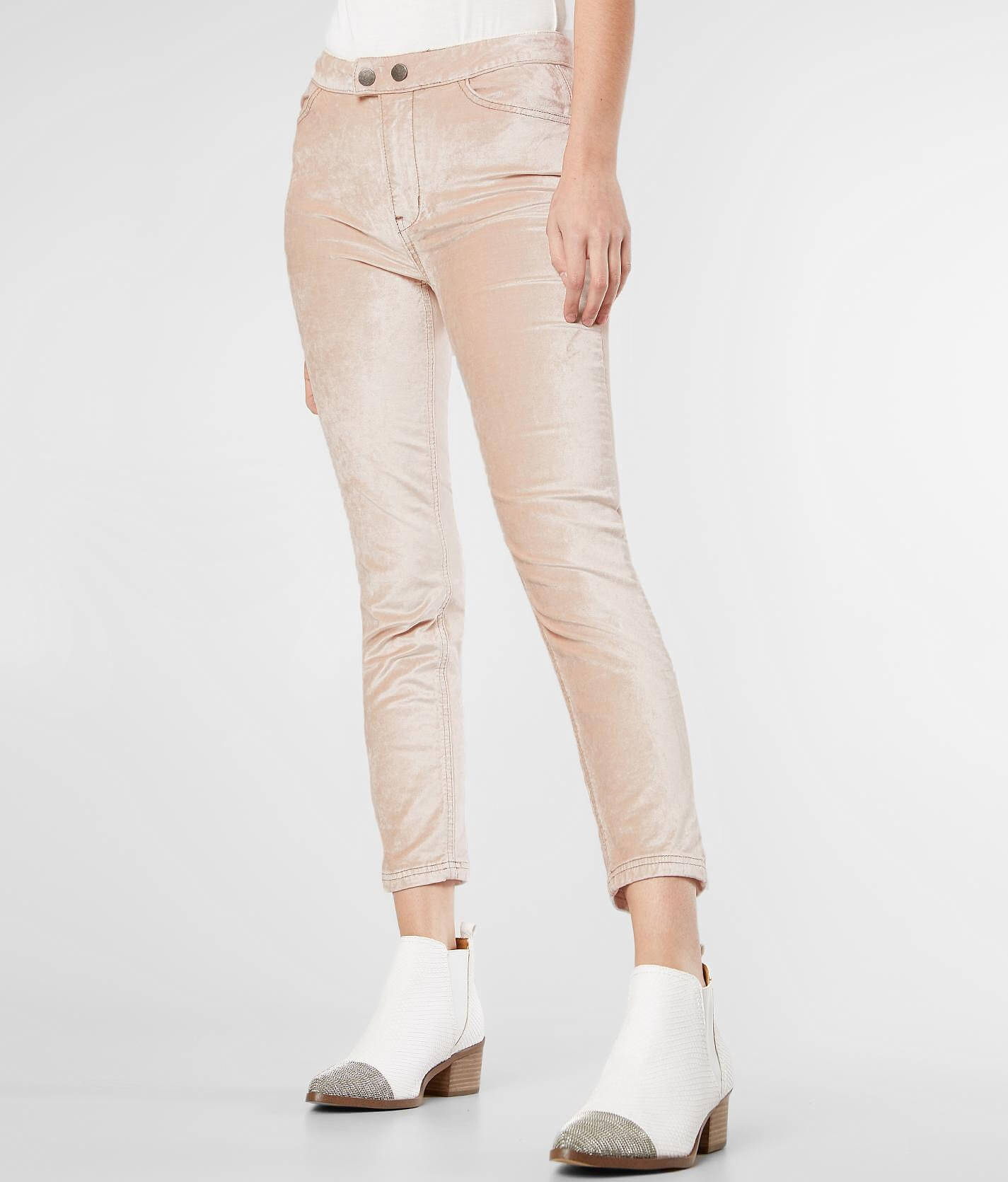 stretch velvet skinny jeans