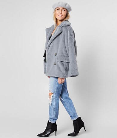 Free People Solid Kate Faux Fur Coat misc detail 1 view