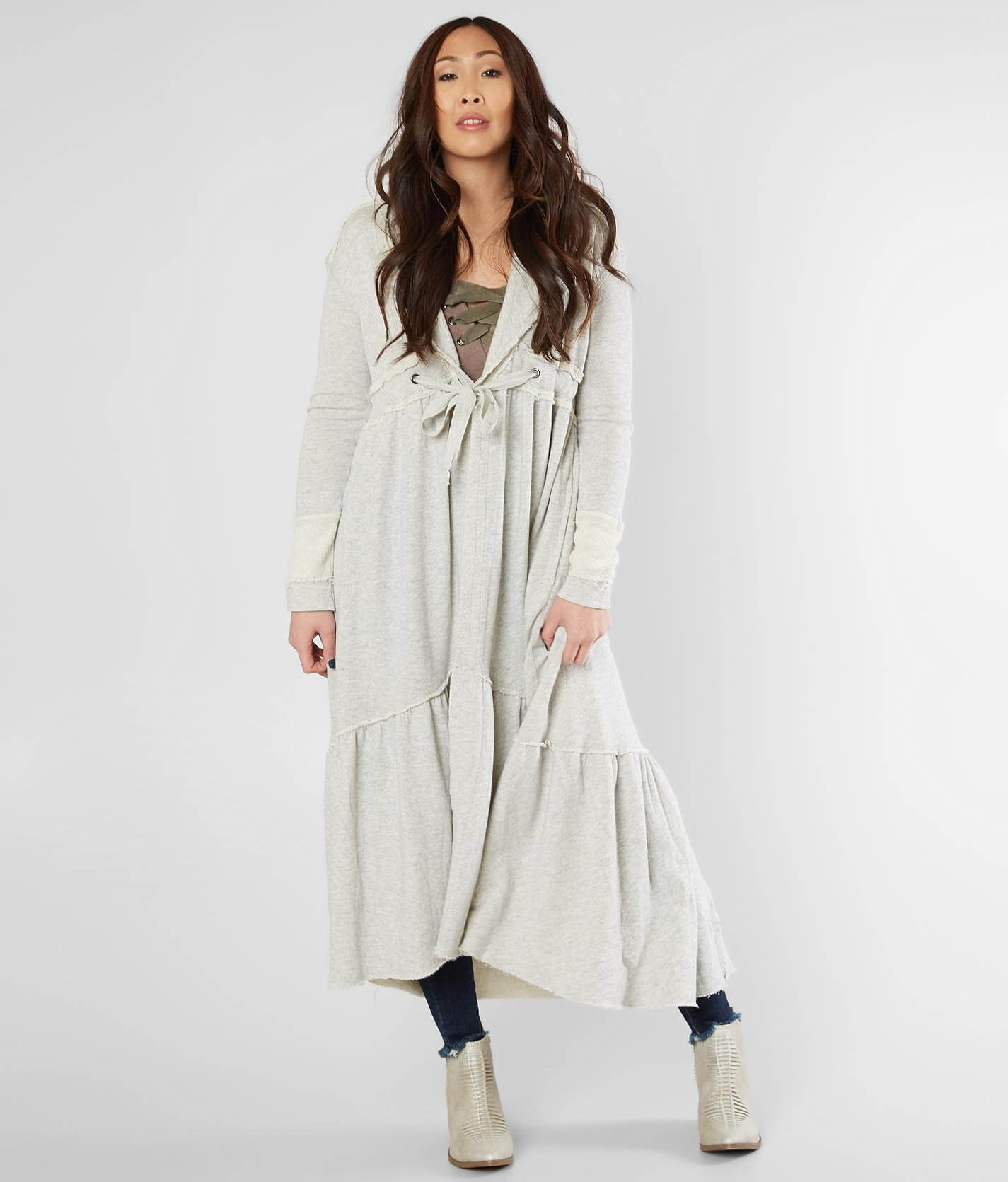 grey duster cardigan