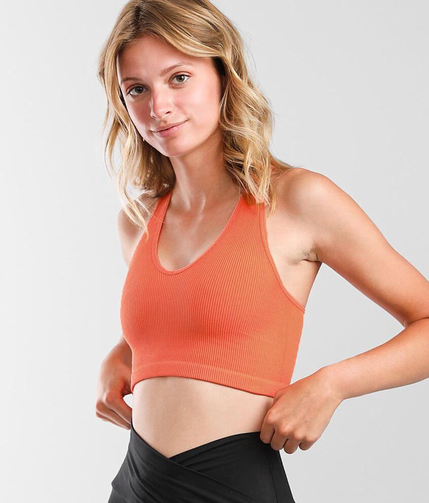 Womens Free Throw Ribbed Tank Workout Crop Top - Bra Tops, Free People  Movement OB916007
