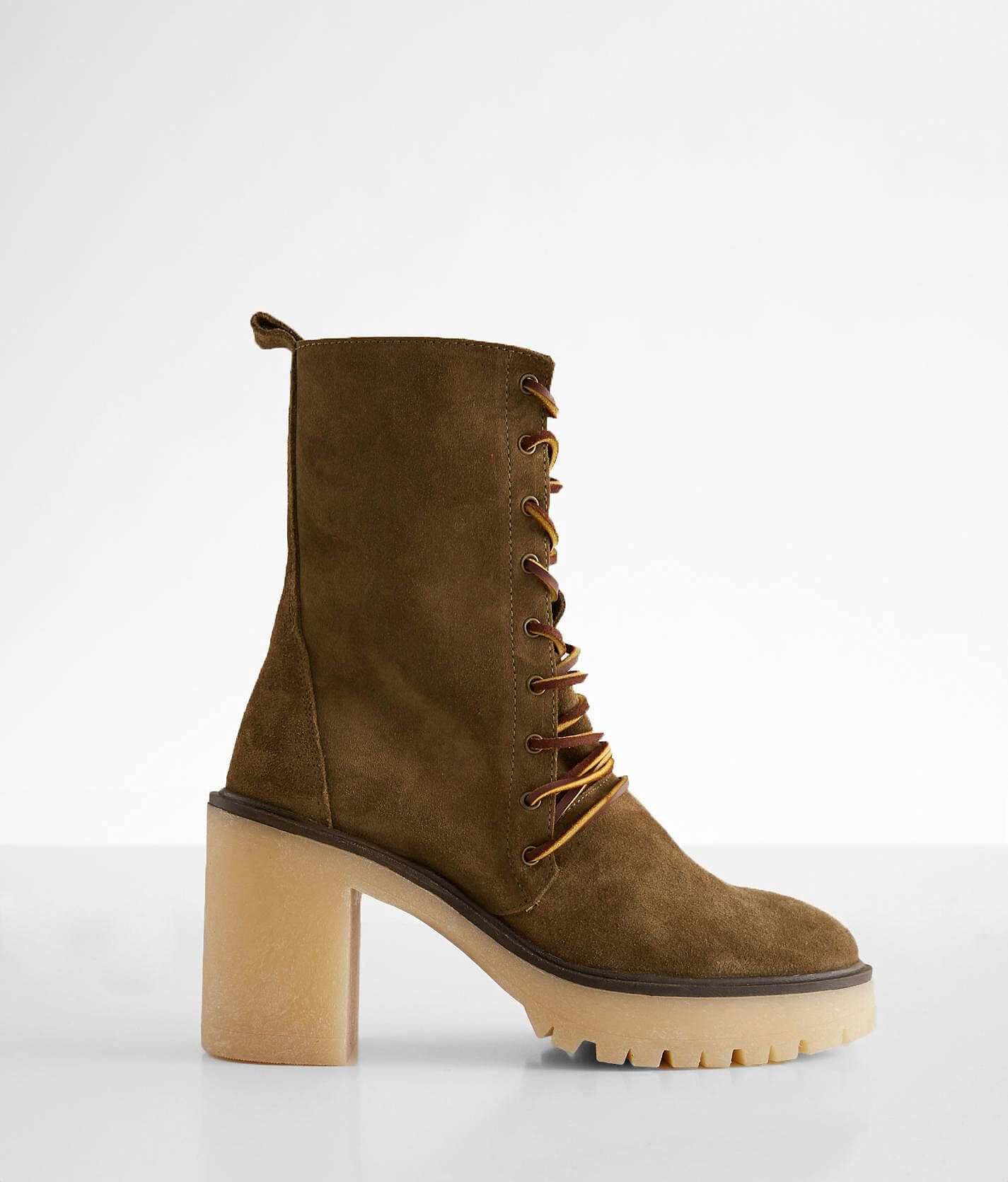 Free People Dylan Leather Boot - Women's Shoes in Khaki | Buckle