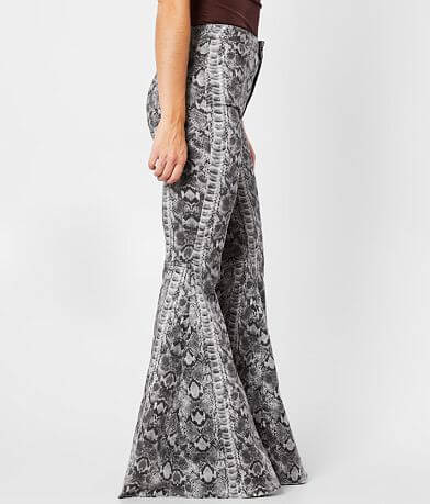 Free People Just Float On Snake Print Flare Jean FULL_RIGHT_SIDE
