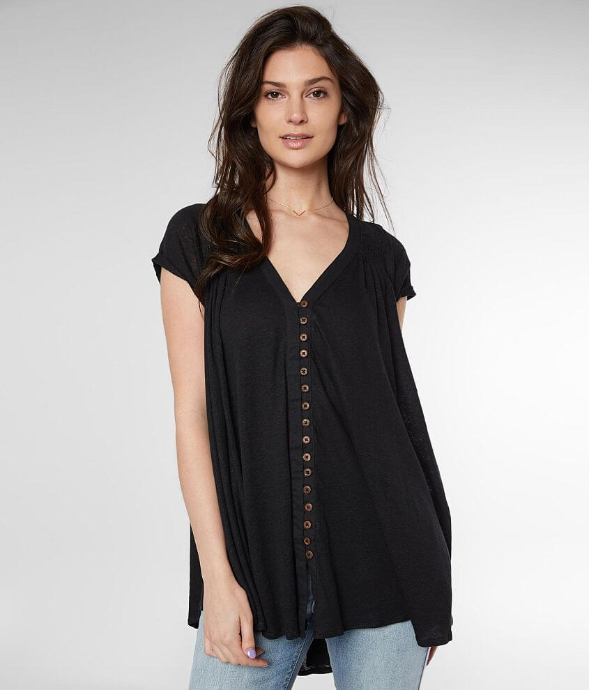 Free People Highland Top - Women's Shirts/Blouses in Black | Buckle