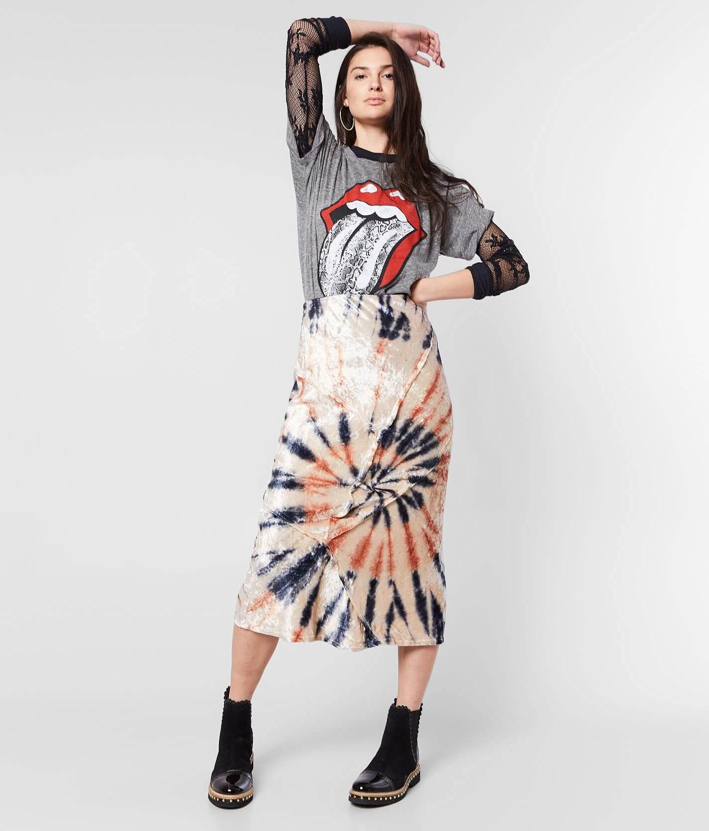 Tie dye 2024 velvet skirt