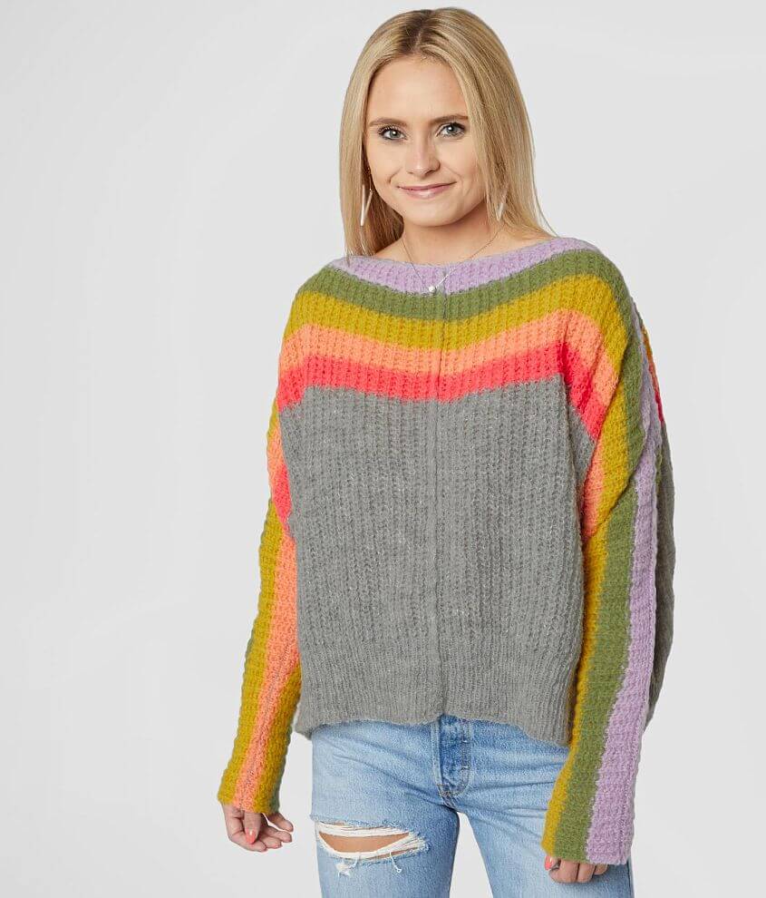 Free people see 2025 the rainbow sweater