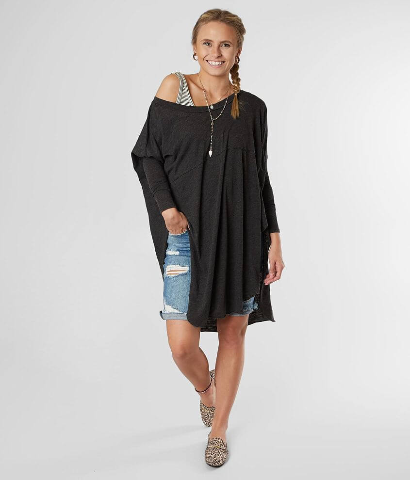 Free People Tell Tale Tunic Top - Women's Shirts/Blouses in Black 