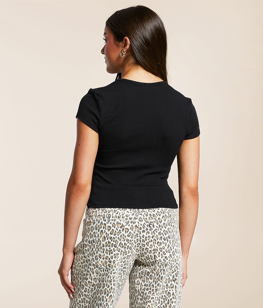 Wait A Minute Cropped Baby T-Shirt