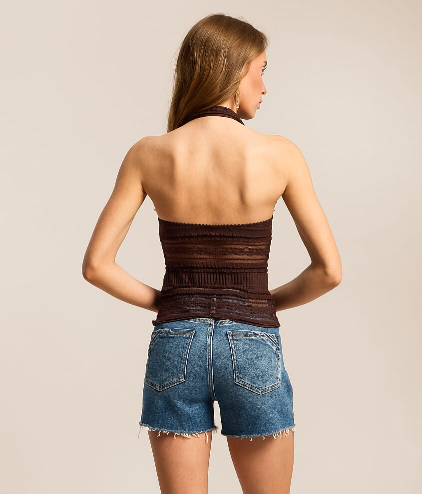 Flirty Frills Halter Tank Top