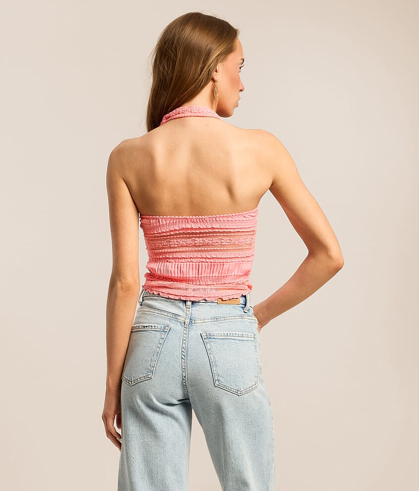 Flirty Frills Halter Tank Top