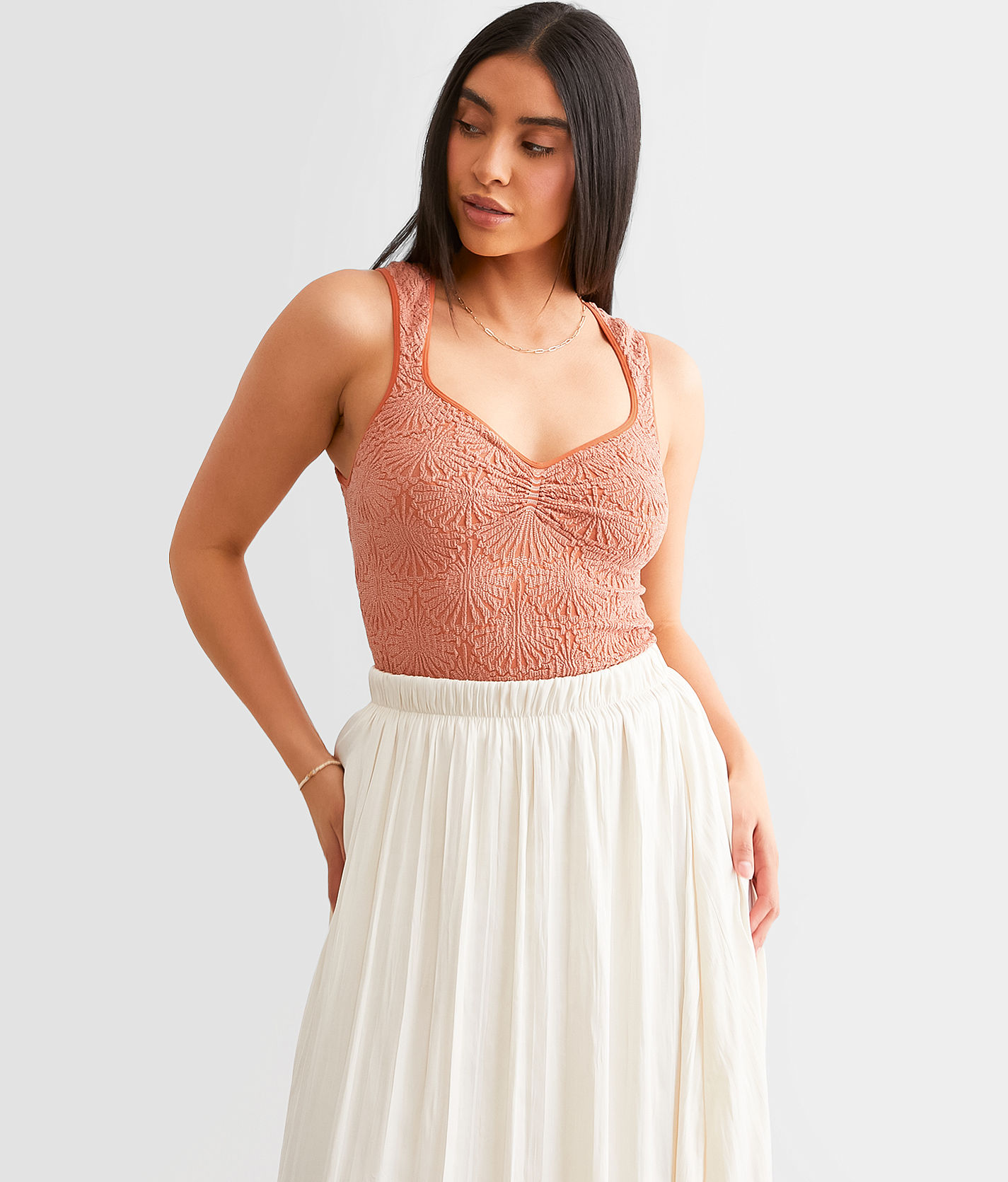 Free People Love Letter Tank Top - Women's Tank Tops in Apricot