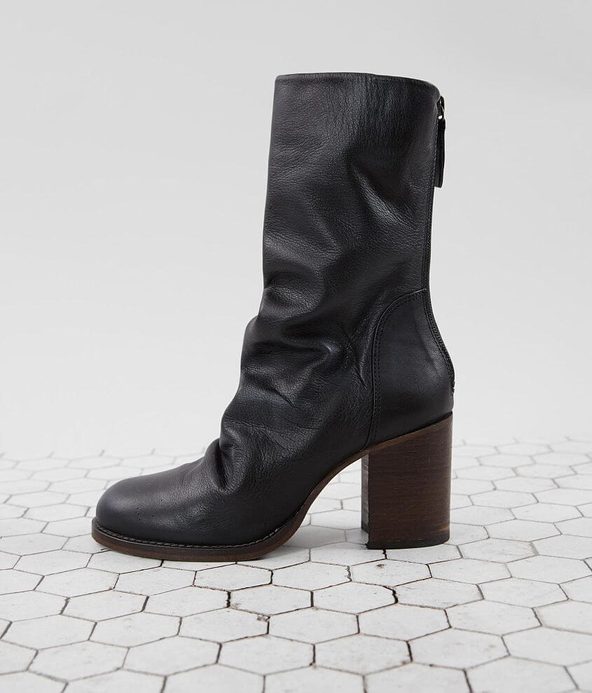 Free People Elle Block Heeled Leather Midi Boot front view