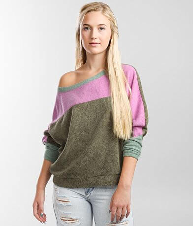 Free People Blue Monday Fleece Pullover front view