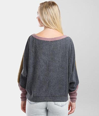 Free People Blue Monday Fleece Pullover BACK