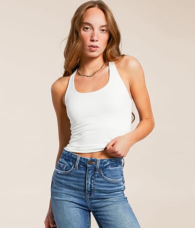 Free People Clean Lines Racerback Tank Top front view