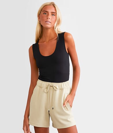 Free People Clean Lines Cropped Muscle Cami Tank Top front view