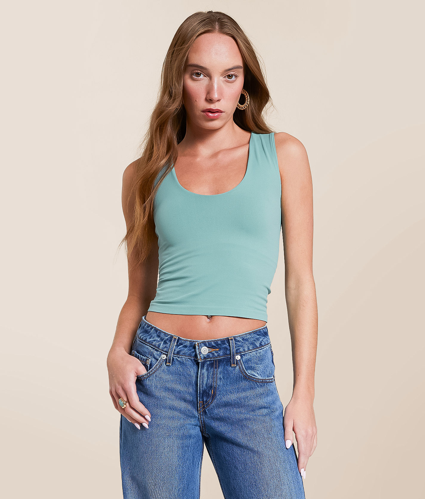 Free People Clean Lines Cropped Muscle Cami Tank Top - Women's