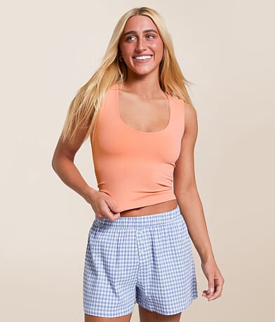 Free People Clean Lines Cropped Muscle Cami Tank Top front view